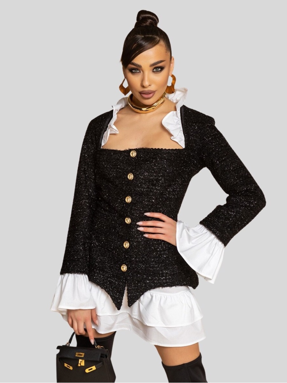 Nicole collection black white jacket sz s nwt